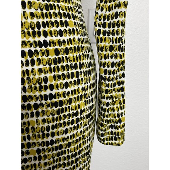 Calvin Klein Dress Mini Stretch Knit Pleated Print Multicolor V Neck - Picture 9 of 11